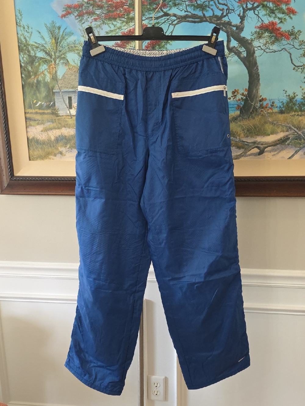 Nike Boy's Blue Track Pants with White Zip Trim